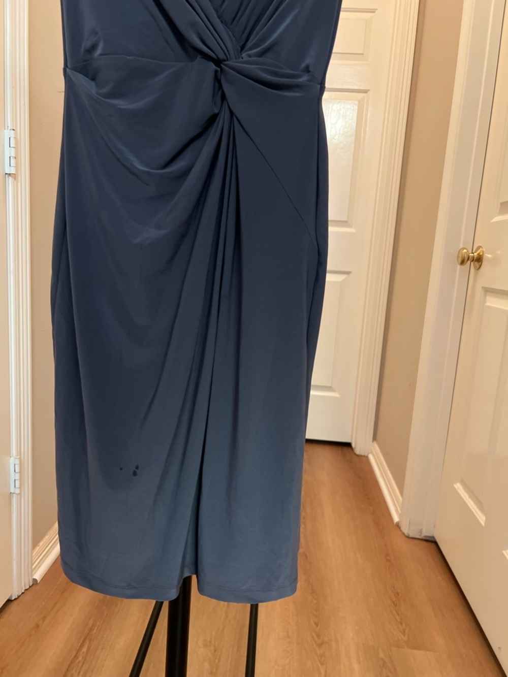 Ralph Lauren Slate-Blue Twist-Front Midi Dress (Graduation) - Picture 4 of 6